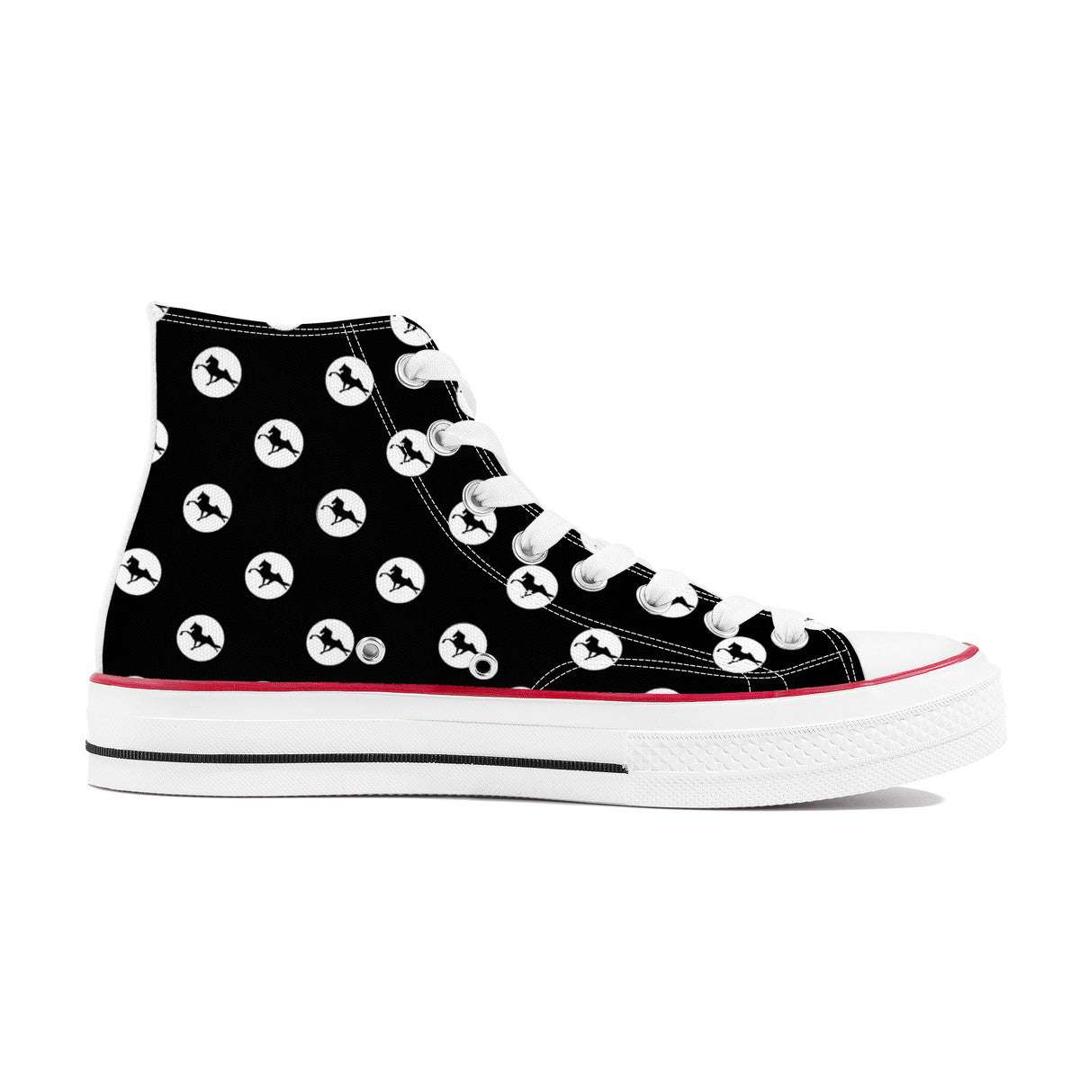 TWH POKA DOT High Top Canvas Shoes - White