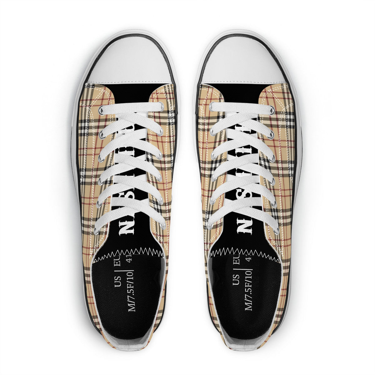 NASHVILLE BRAND BURBURY Classic Low Top Canvas Shoes - White