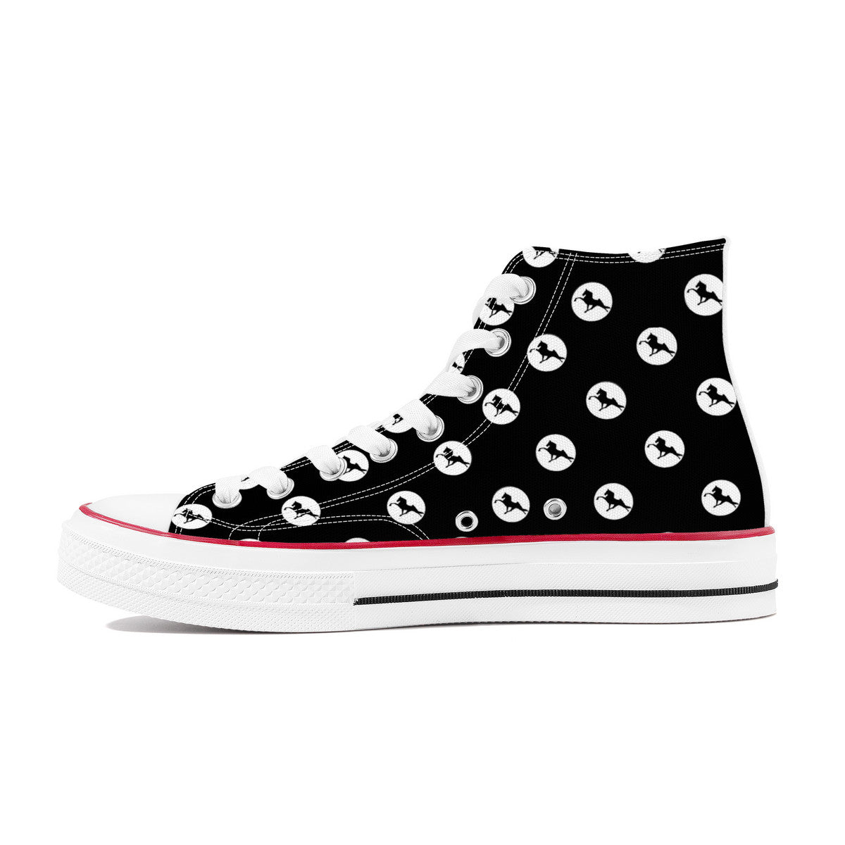 TWH POKA DOT High Top Canvas Shoes - White