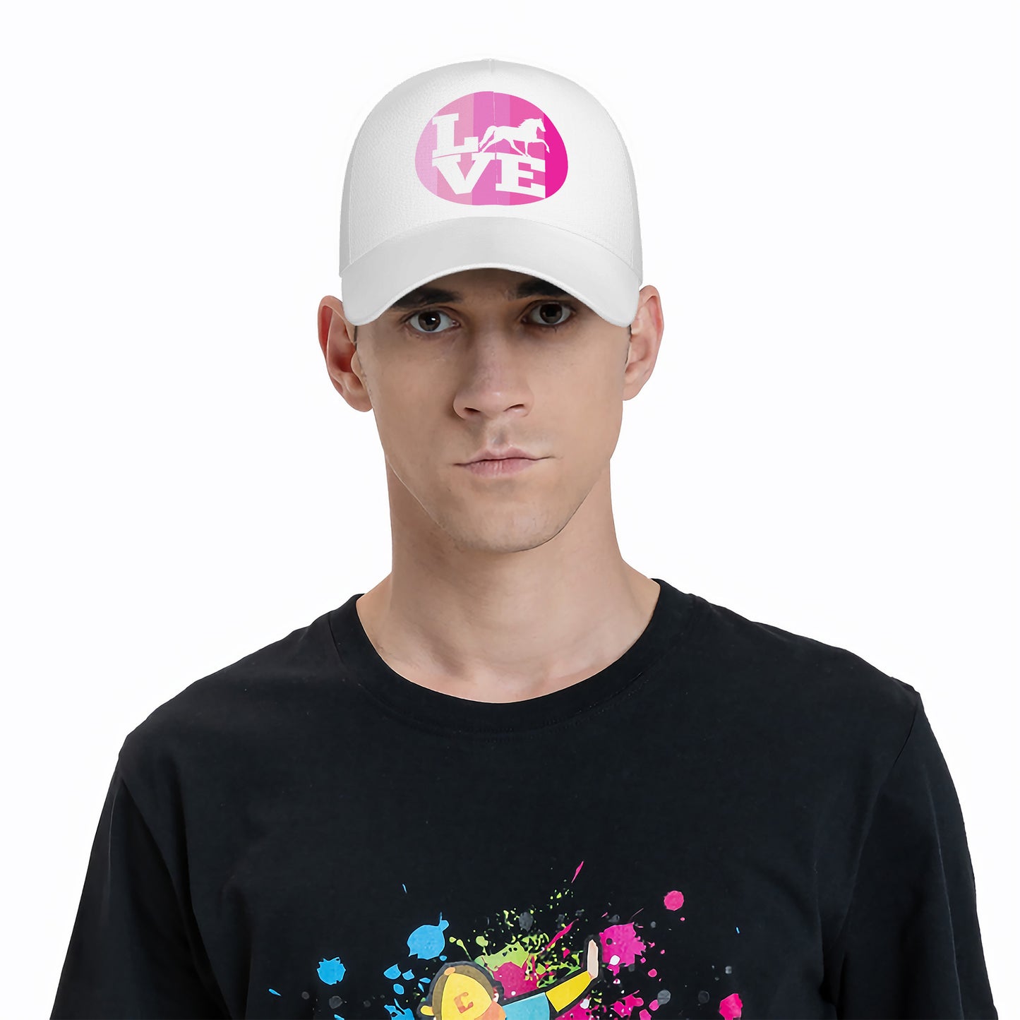 LOVE TWH PLEASURE SHADES OF PINK Curved Brim Baseball Cap (AOP)