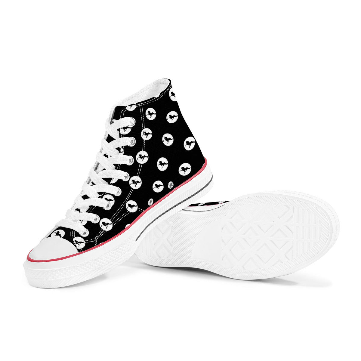 TWH POKA DOT High Top Canvas Shoes - White