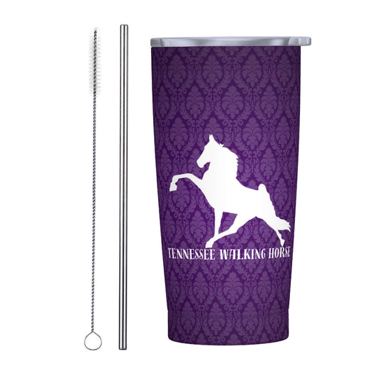 PURPLE DINING WALL TWH 20oz Stainless Steel Straw Lid Cup