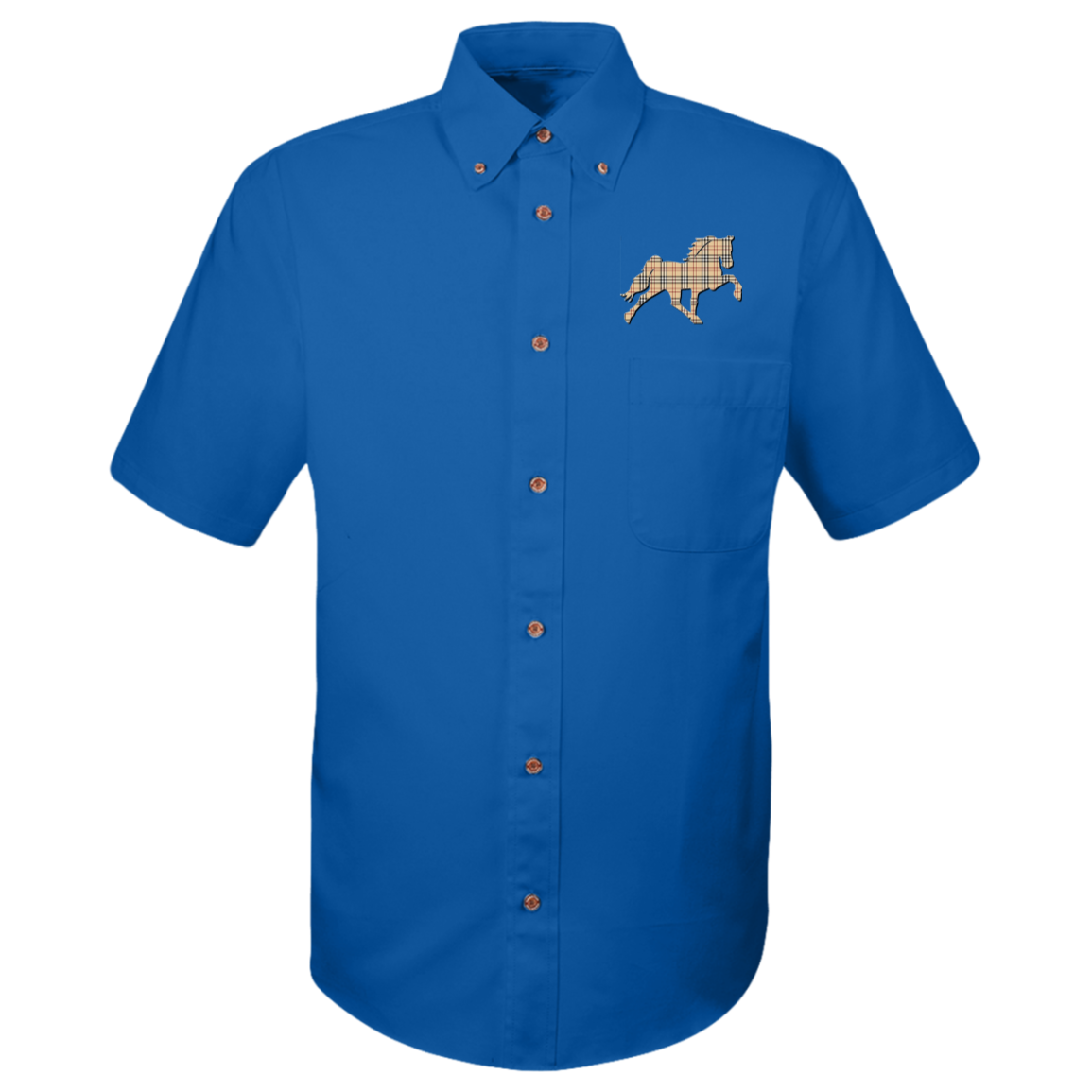 TENNESSEE WALKING HORSE DESIGN 3 JMD (BURBURY) M500S Harriton Mens Easy Blend Short Sleeve Twill Shirt