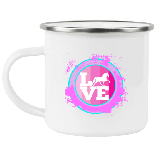 TWH PLEASURE BLEACH SPLATTER PINK TEAL 21271 Enamel Camping Mug