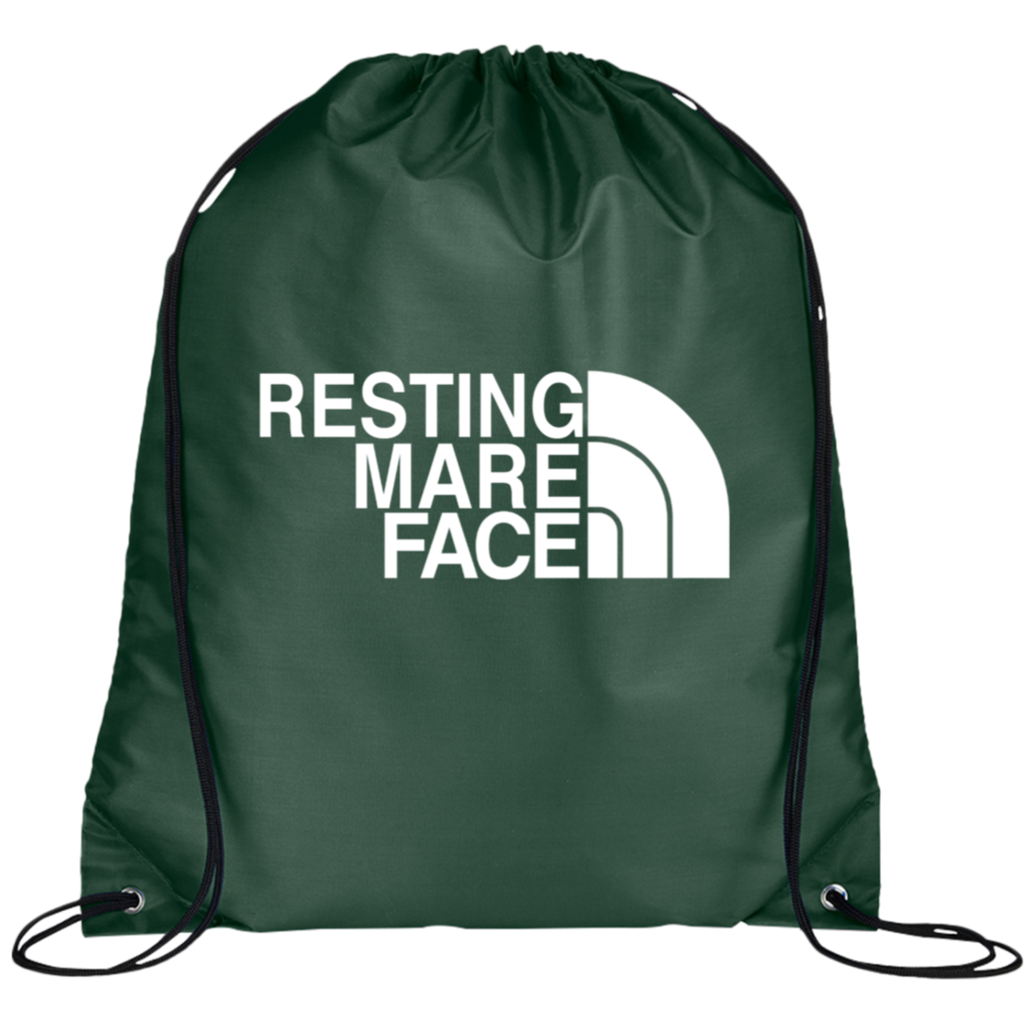 RESTING MARE FACE (white) BG100 Prime Line Drawstring Cinch Backpack