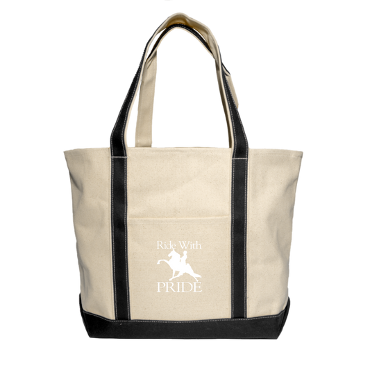 RIDEWITHPRIDEWHITE 8872 Liberty Bags XL Cotton Canvas Boat Tote