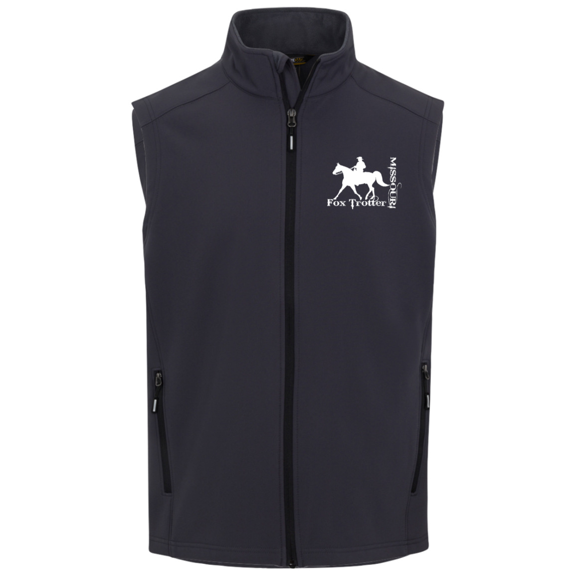 MISSOURI FOX TROTTER (white) 4HORSE CE701 Core 365 Mens Cruise Two-Layer Fleece Bonded Soft Shell Vest