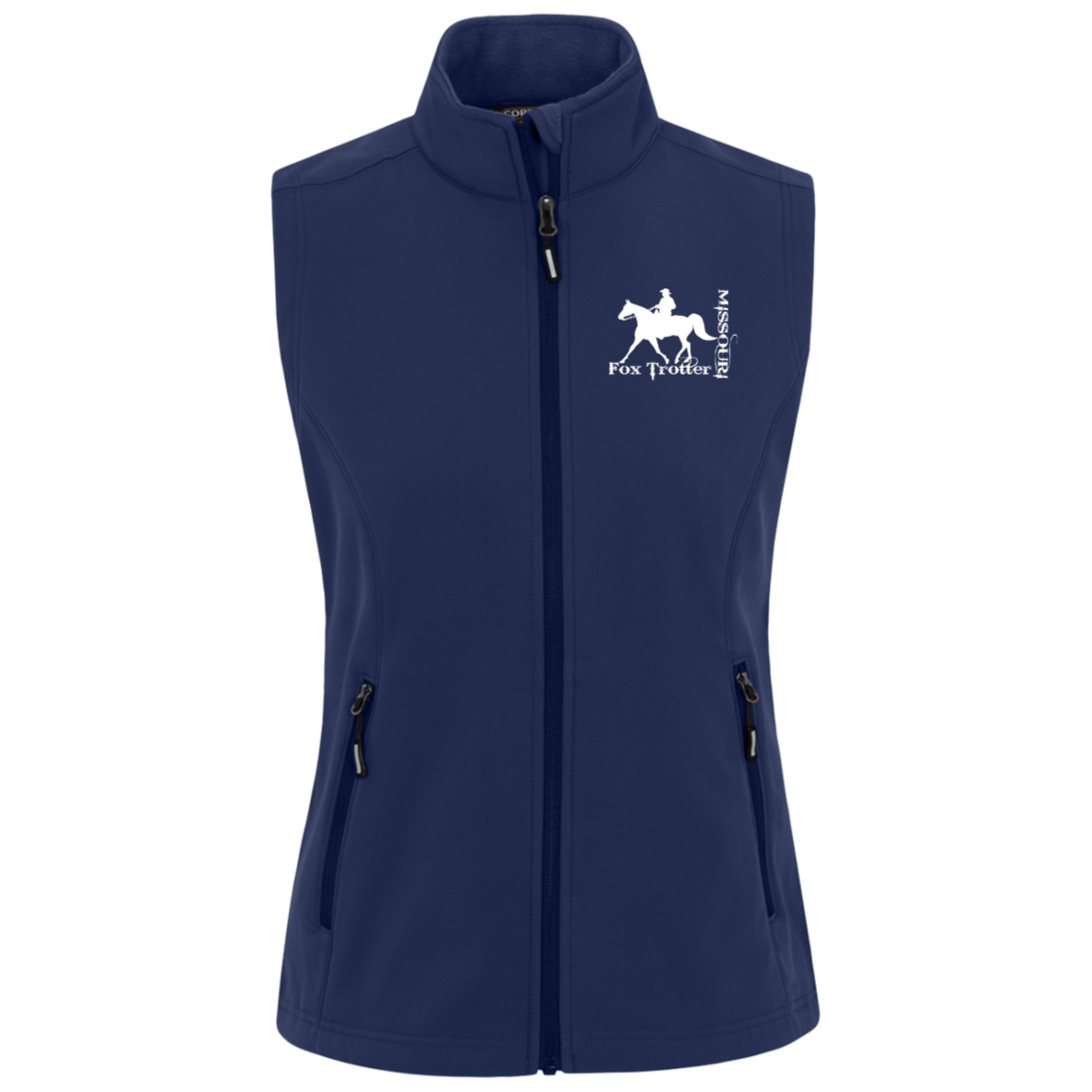 MISSOURI FOX TROTTER (white) 4HORSE CE701W Core 365 Womens Cruise Two-Layer Fleece Bonded Soft Shell Vest