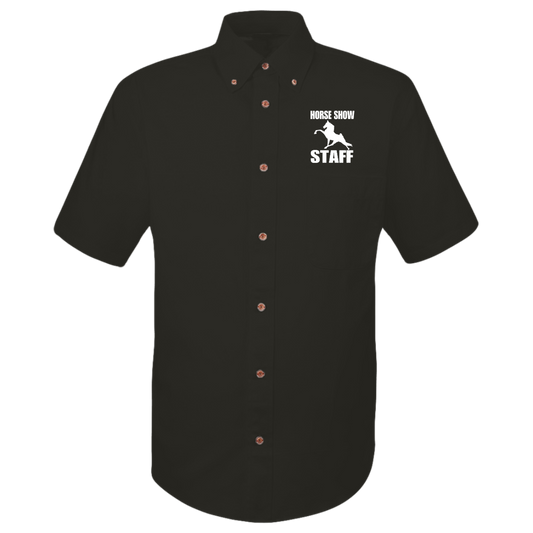 Horse Show Staff M500S Harriton Mens Easy Blend Short Sleeve Twill Shirt