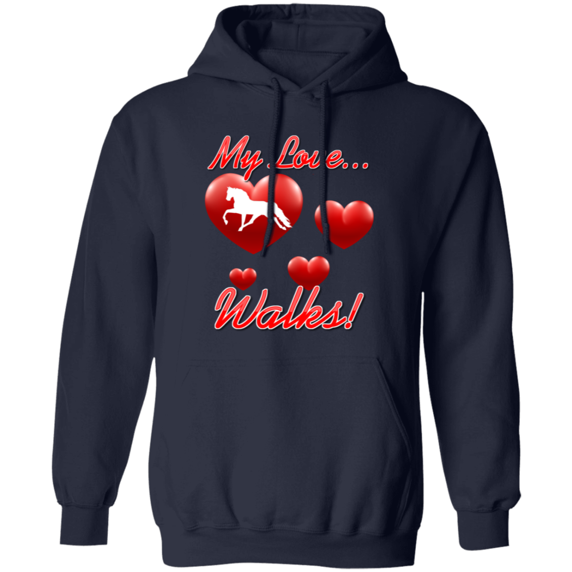 MY LOVE WALKS (Pleasure) G185 Gildan Pullover Hoodie