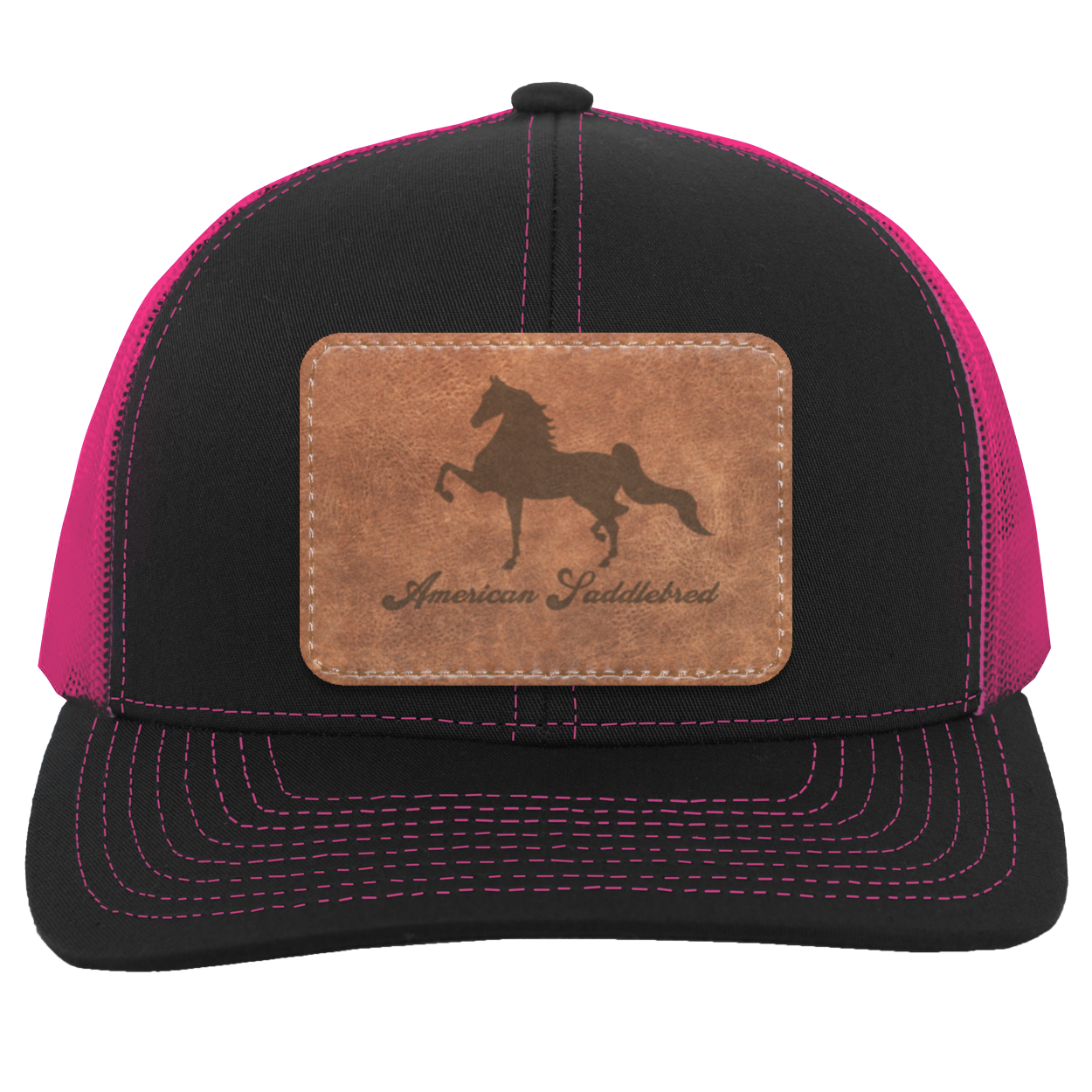 AMERICAN SADDLEBRED ON LEATHER 104C Trucker Snap Back