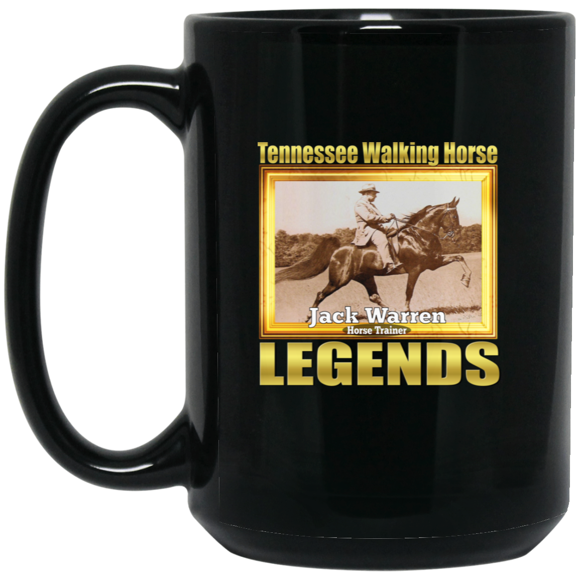 JACK WARREN (Legends Series) BM15OZ 15oz Black Mug