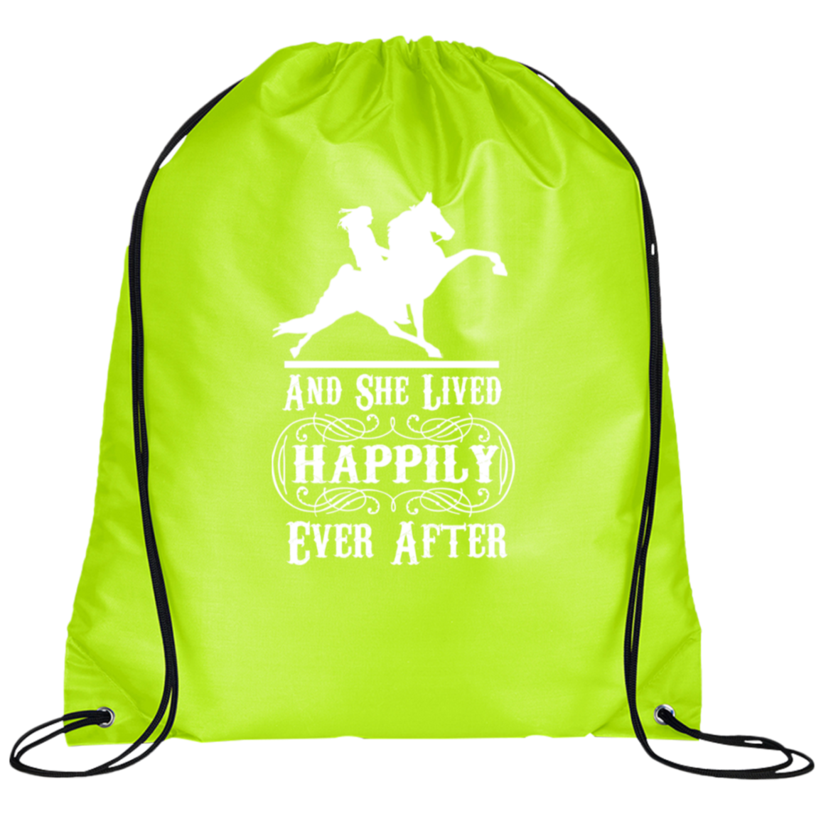 HAPPILY EVER AFTER (TWH Performance) wht BG100 Prime Line Drawstring Cinch Backpack