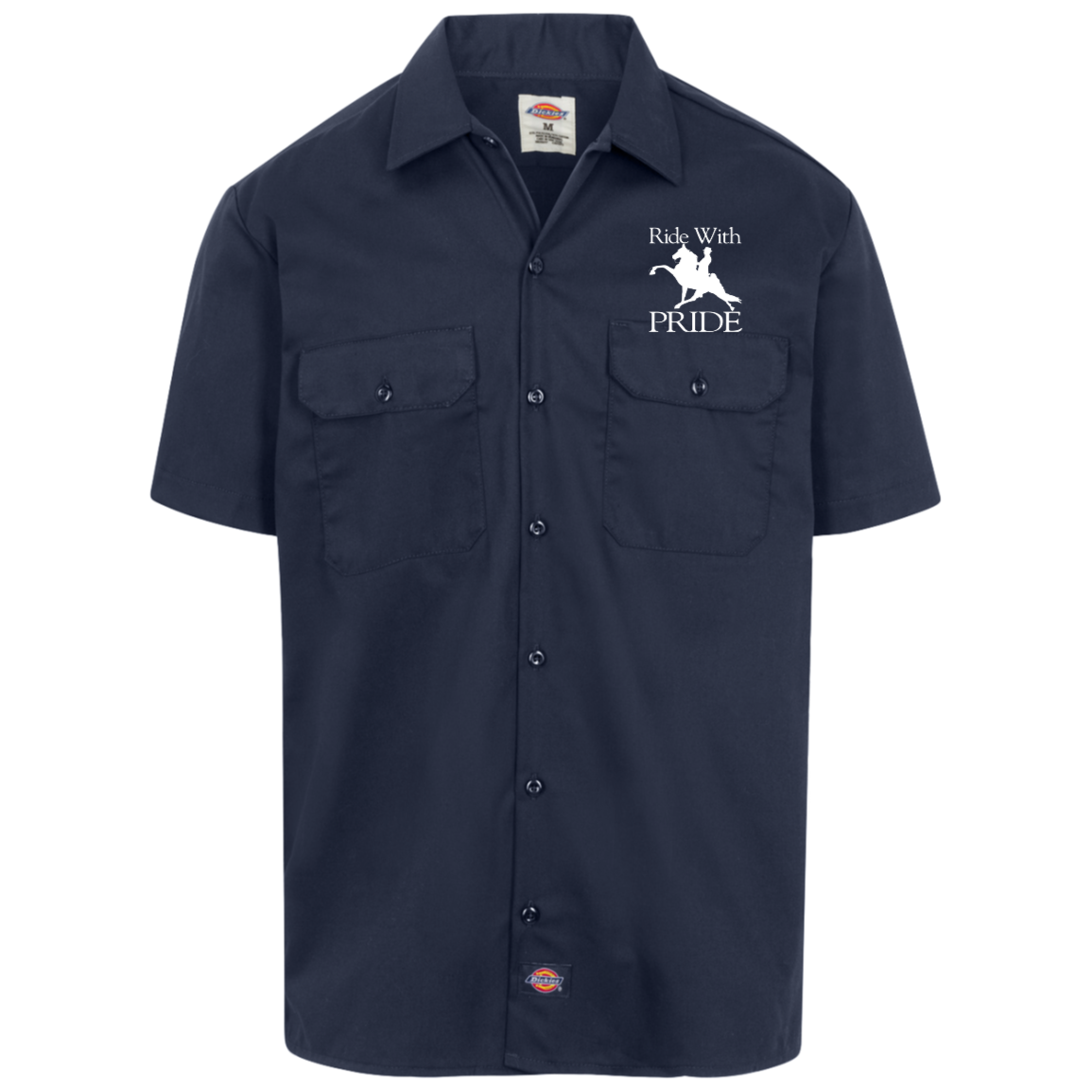 RIDEWITHPRIDEWHITE 1574 Dickies Men's Short Sleeve Workshirt