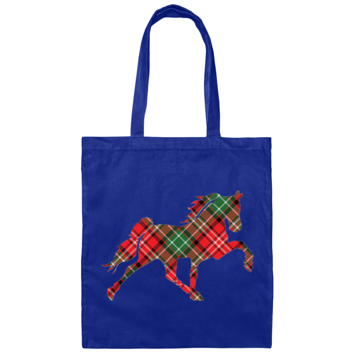 TENNESSEE WALKING HORSE DESIGN 3 JMD (RED PLAID) BE007 Canvas Tote Bag