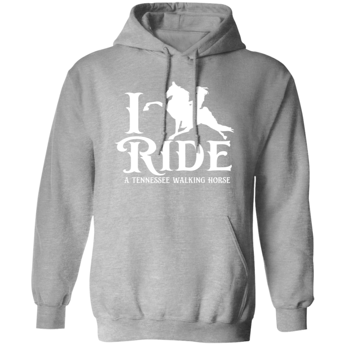 I RIDE A WALKING HORSE B (WHITE) G185 Gildan Pullover Hoodie