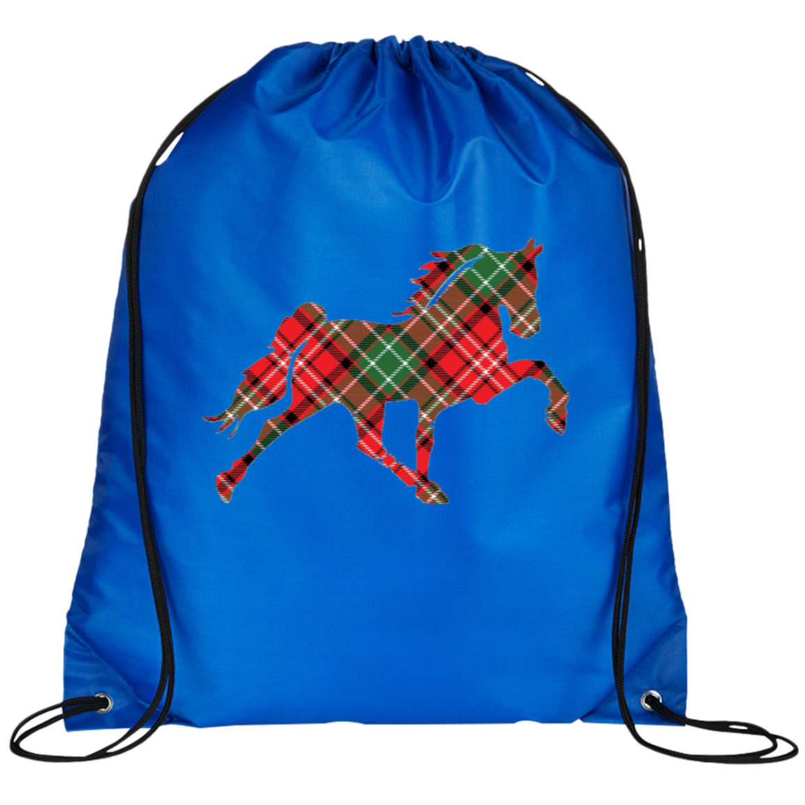 TENNESSEE WALKING HORSE DESIGN 3 JMD (RED PLAID) BG100 Prime Line Drawstring Cinch Backpack