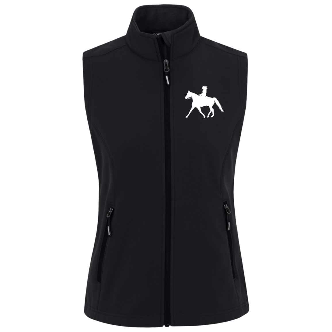 Missouri Fox Trotter LADY FINAL ART WHITE CE701W Core 365 Womens Cruise Two-Layer Fleece Bonded Soft Shell Vest