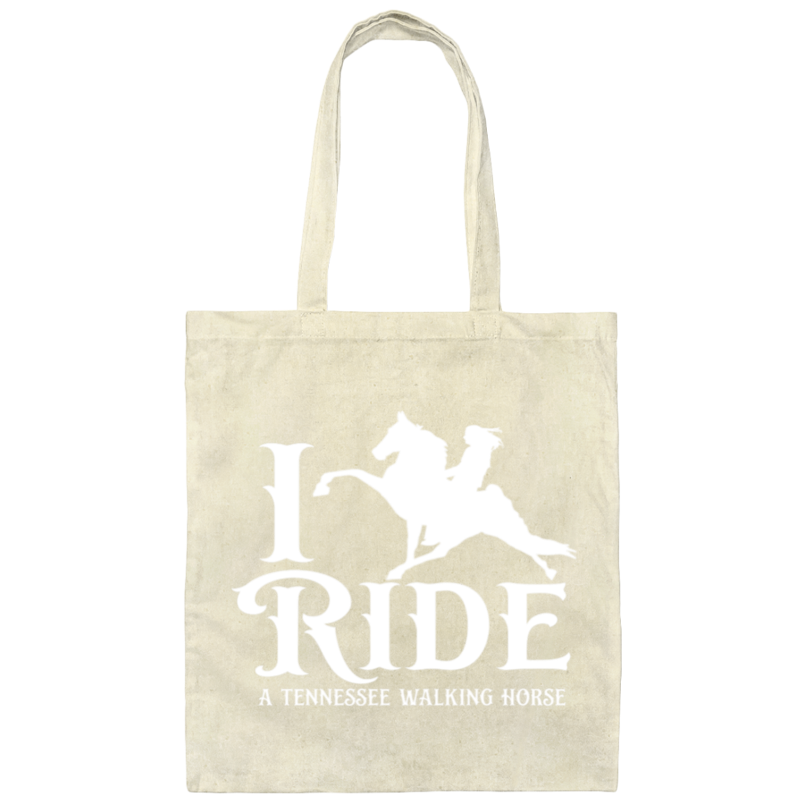 I RIDE A WALKING HORSE B (WHITE) BE007 Canvas Tote Bag