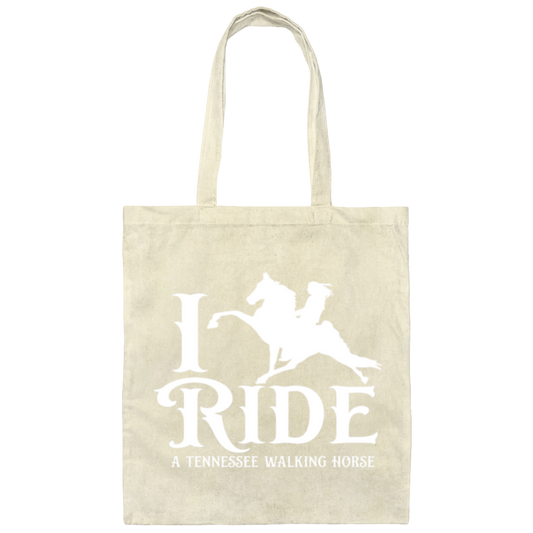 I RIDE A WALKING HORSE B (WHITE) BE007 Canvas Tote Bag