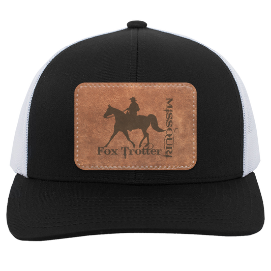 MISSOURI FOX TROTTER ON LEATHER 104C Trucker Snap Back