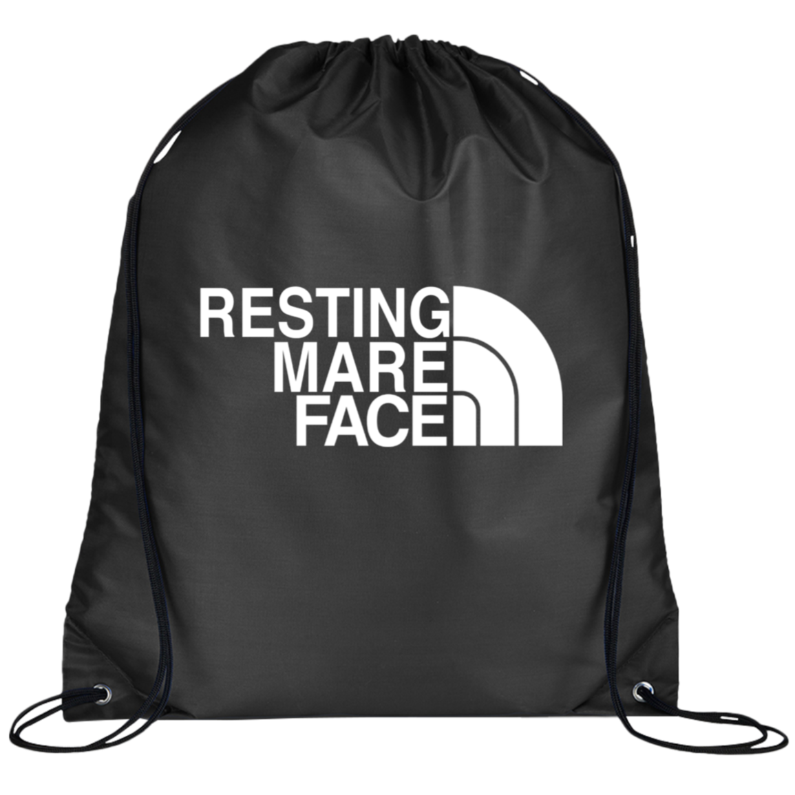 RESTING MARE FACE (white) BG100 Prime Line Drawstring Cinch Backpack