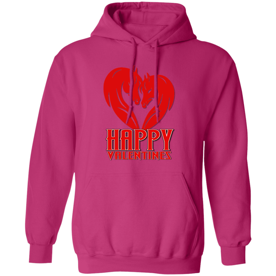 Horse Heart Happy Valentines G185 Gildan Pullover Hoodie