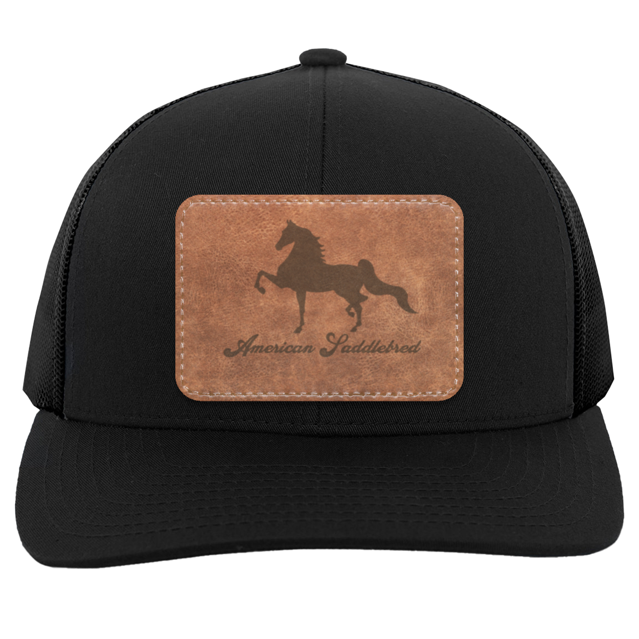 AMERICAN SADDLEBRED ON LEATHER 104C Trucker Snap Back