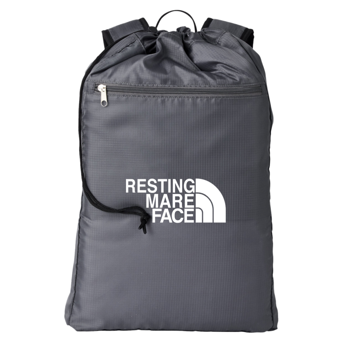 RESTING MARE FACE (white) BE278 BAGedge Getaway Cinchback Backpack