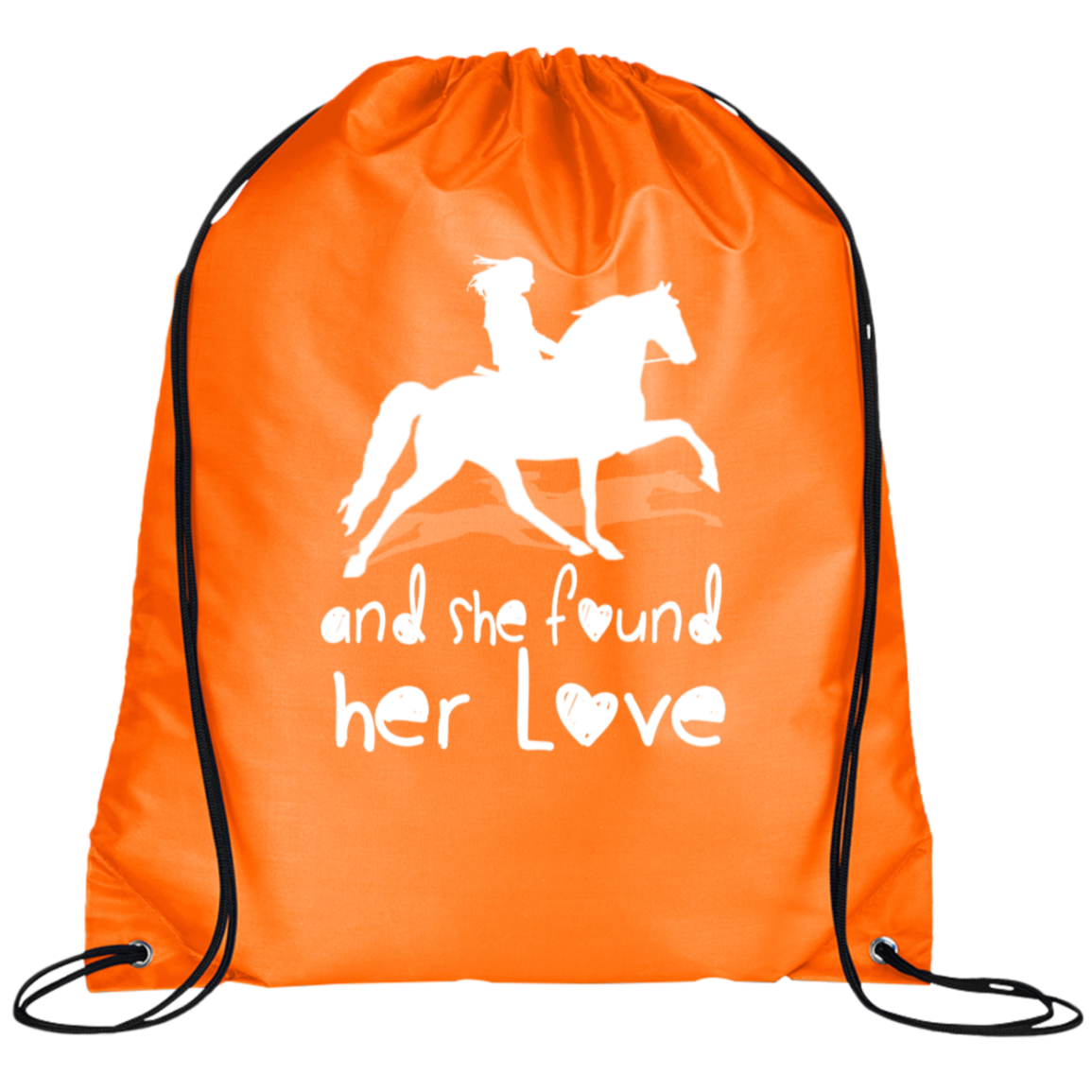 SHE FOUND HER LOVE (TWH pleasure) white art BG100 Prime Line Drawstring Cinch Backpack