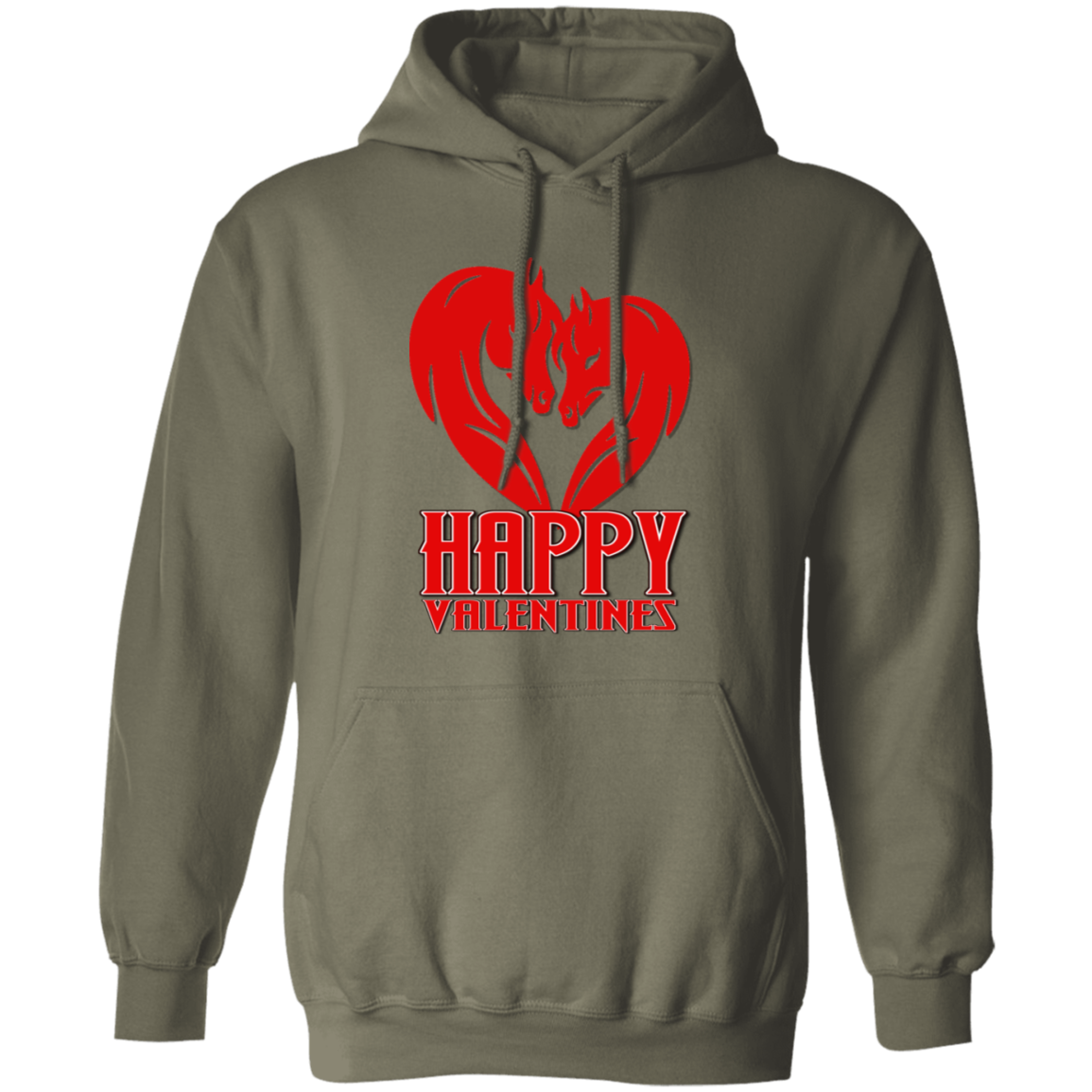 Horse Heart Happy Valentines G185 Gildan Pullover Hoodie