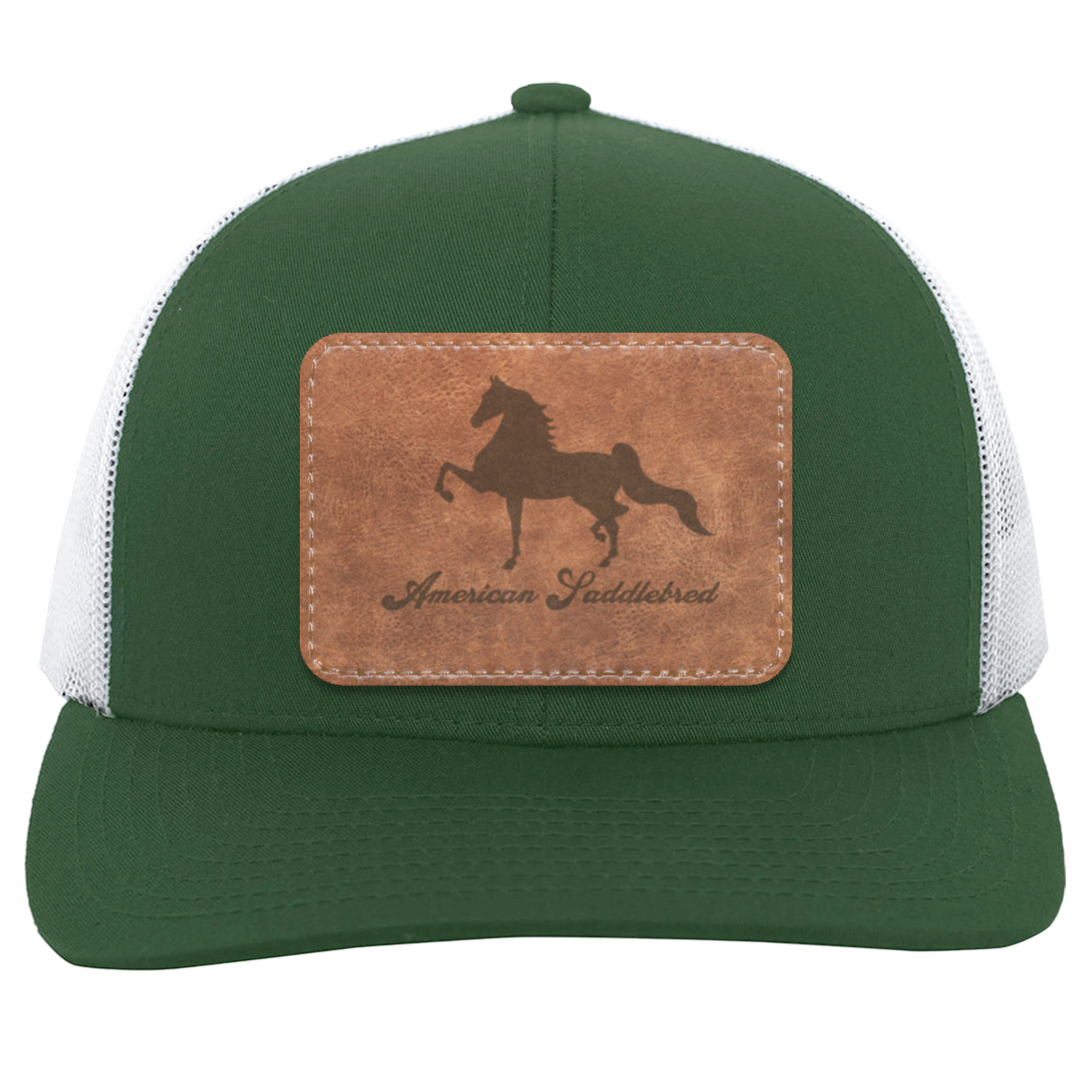 AMERICAN SADDLEBRED ON LEATHER 104C Trucker Snap Back