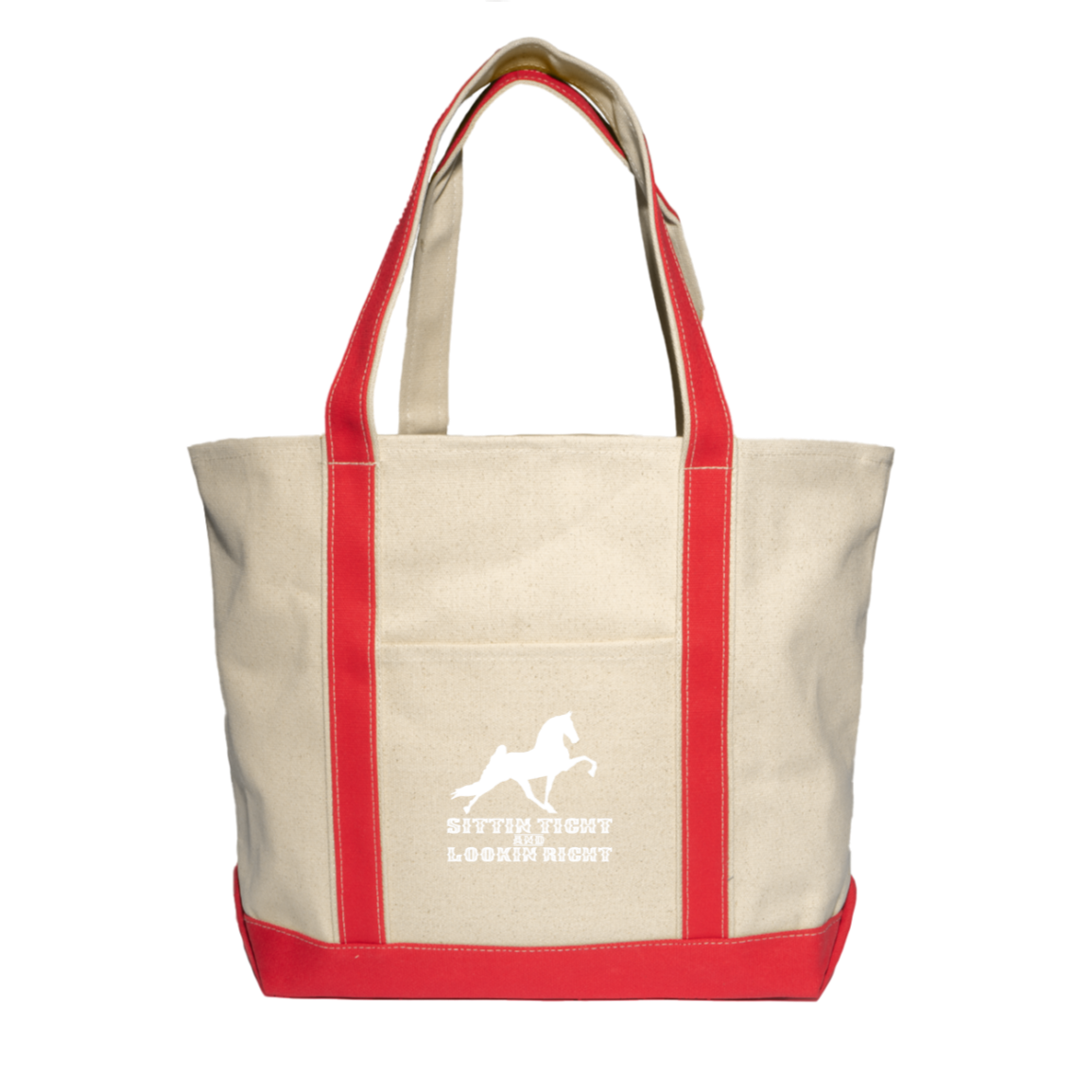 SITTIN TIGHT LOOKIN RIGHT TWH PERFORMANCE(WHITE) 8872 Liberty Bags XL Cotton Canvas Boat Tote