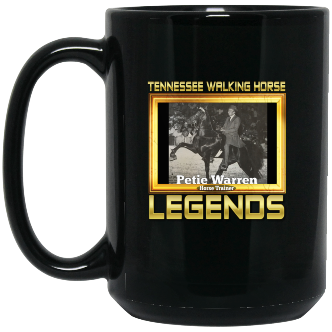 PETIE WARREN (Legends Series) BM15OZ 15oz Black Mug