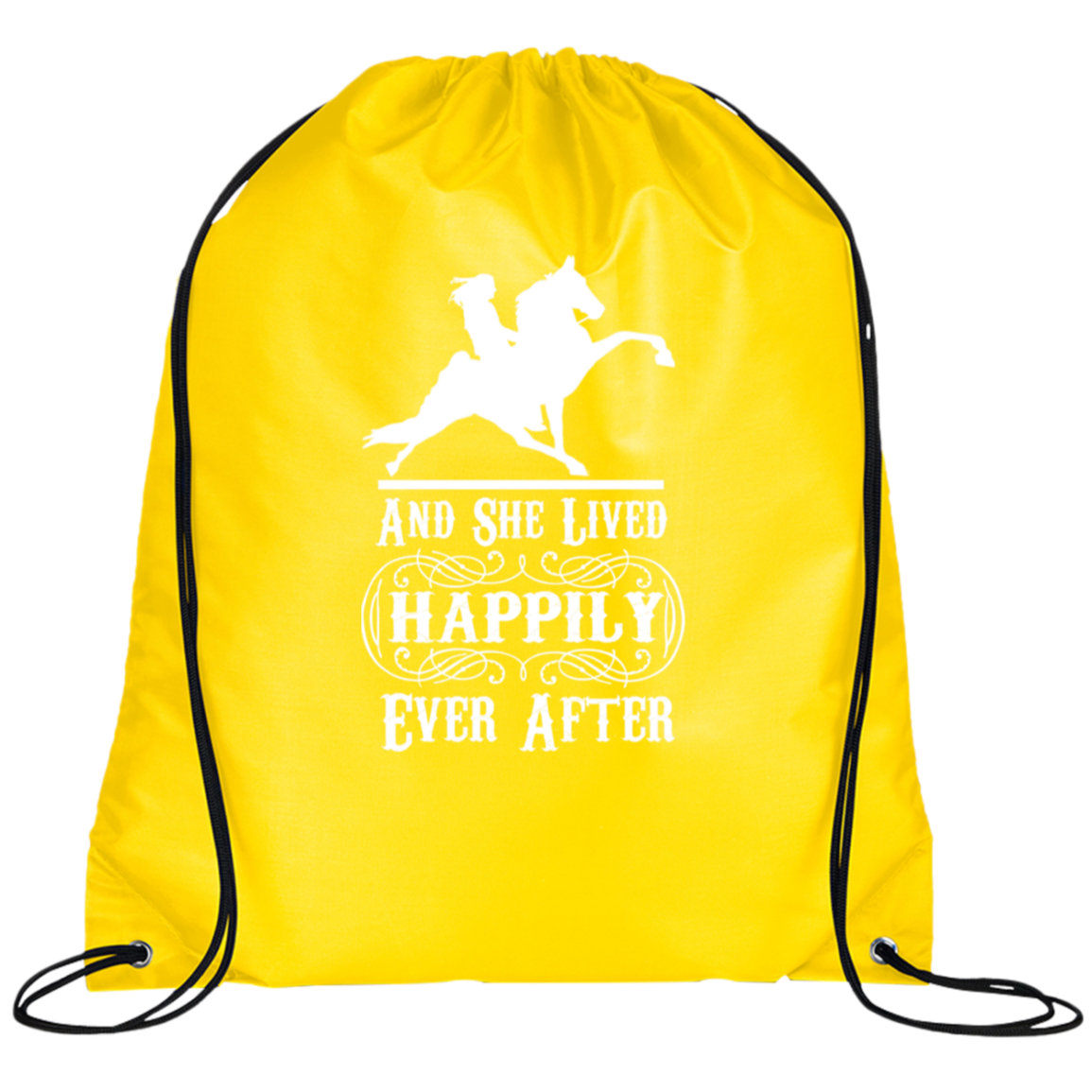 HAPPILY EVER AFTER (TWH Performance) wht BG100 Prime Line Drawstring Cinch Backpack