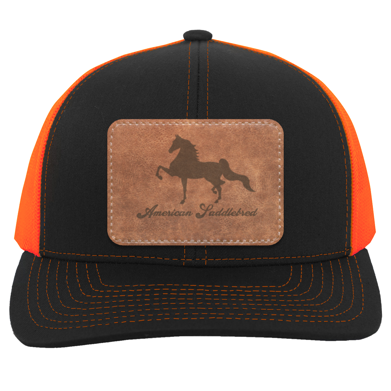 AMERICAN SADDLEBRED ON LEATHER 104C Trucker Snap Back