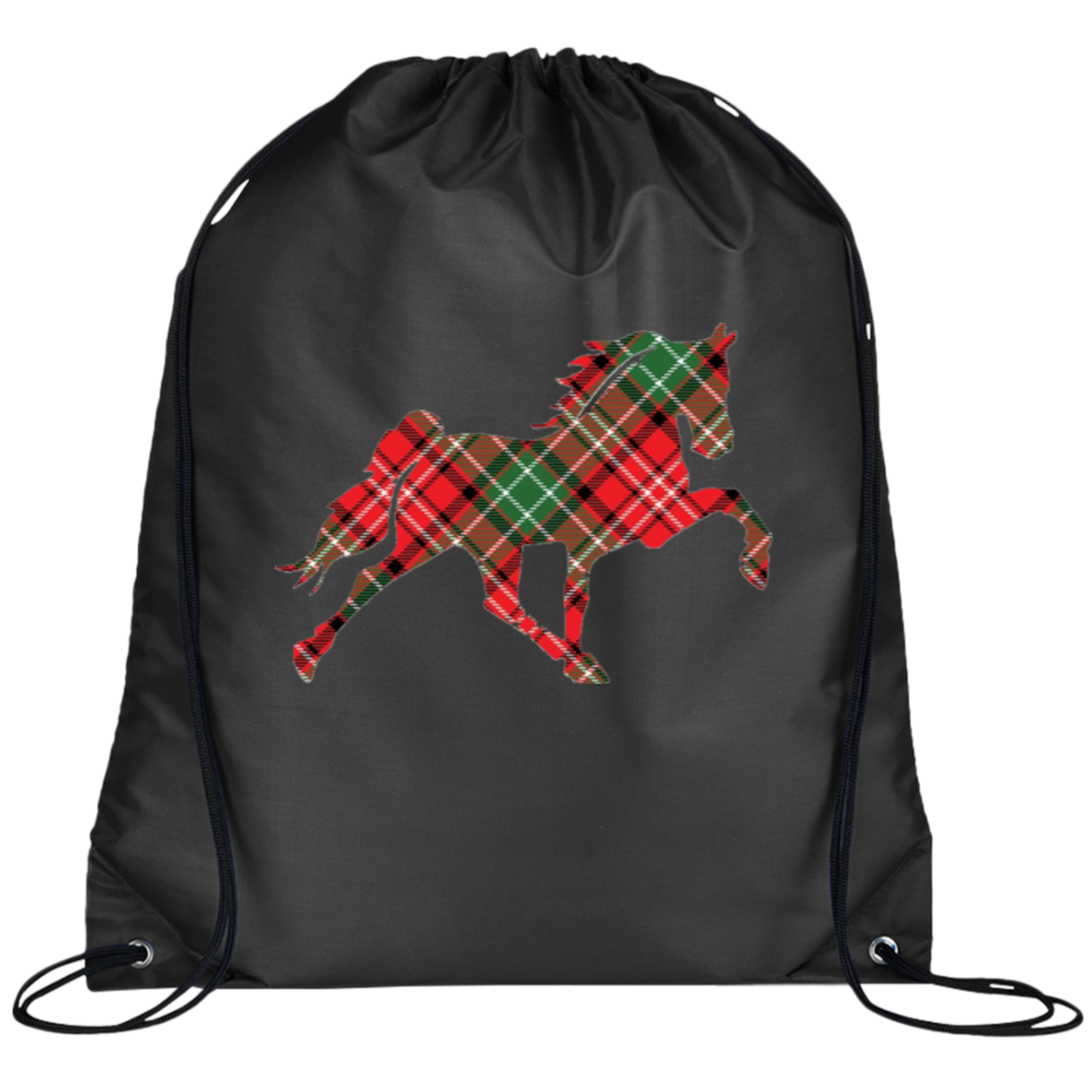 TENNESSEE WALKING HORSE DESIGN 3 JMD (RED PLAID) BG100 Prime Line Drawstring Cinch Backpack