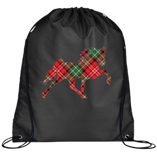 TENNESSEE WALKING HORSE DESIGN 3 JMD (RED PLAID) BG100 Prime Line Drawstring Cinch Backpack