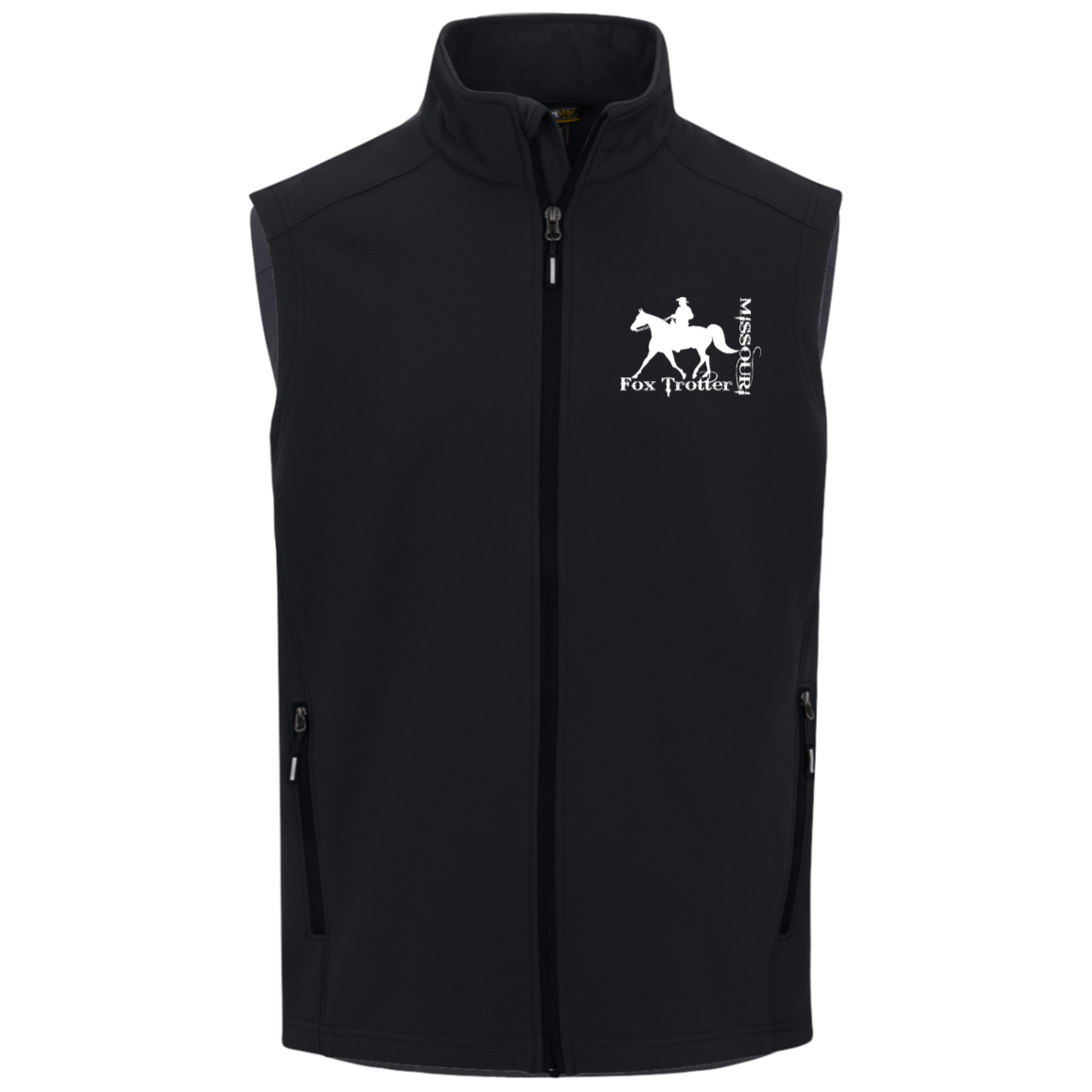 MISSOURI FOX TROTTER (white) 4HORSE CE701 Core 365 Mens Cruise Two-Layer Fleece Bonded Soft Shell Vest