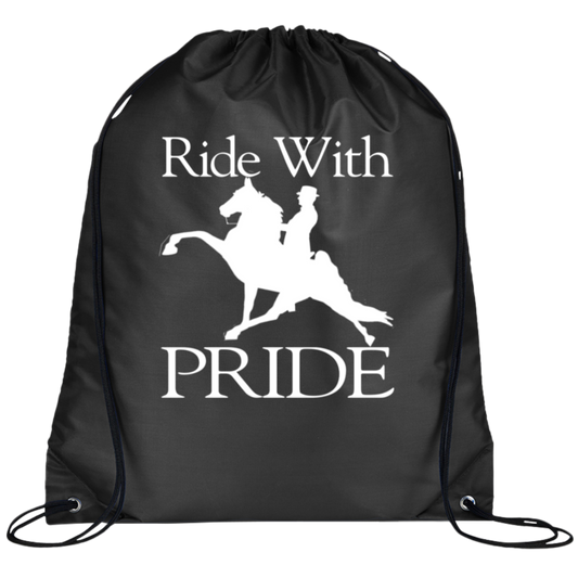 RIDEWITHPRIDEWHITE BG100 Prime Line Drawstring Cinch Backpack