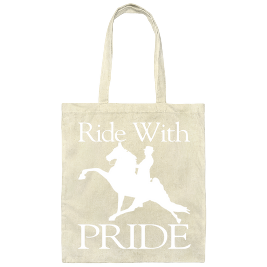 RIDEWITHPRIDEWHITE BE007 Canvas Tote Bag