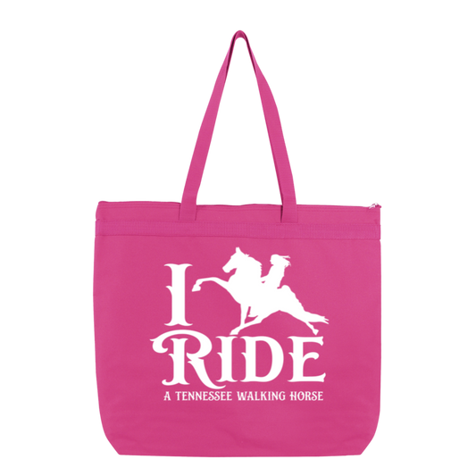 I RIDE A WALKING HORSE B (WHITE) 8802 Liberty Bags Melody Large Tote