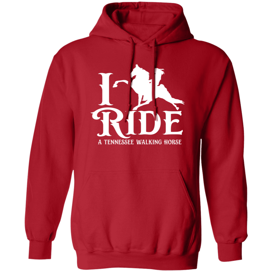 I RIDE A WALKING HORSE B (WHITE) G185 Gildan Pullover Hoodie