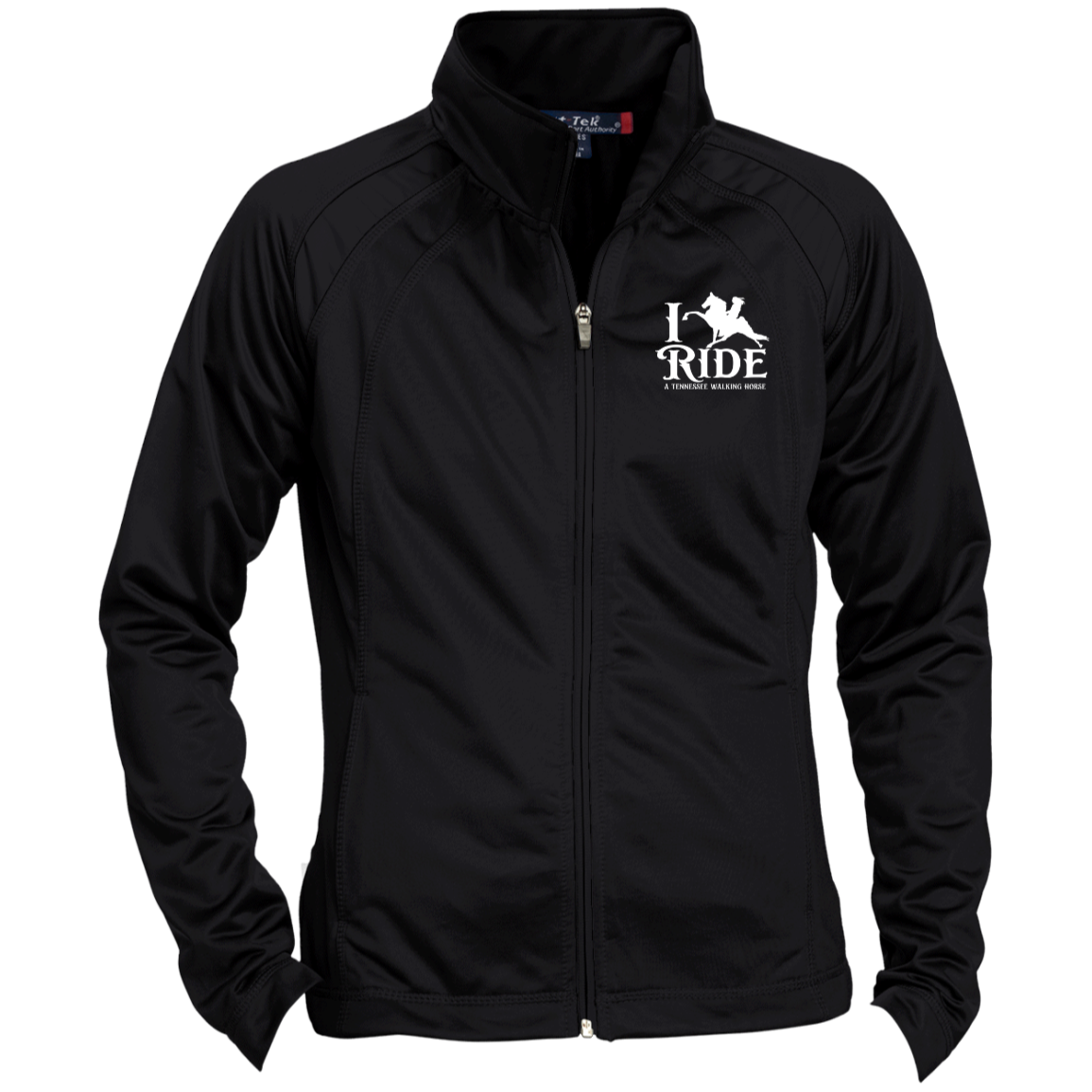 I RIDE A WALKING HORSE B (WHITE) LST90 Ladies' Raglan Sleeve Warmup Jacket