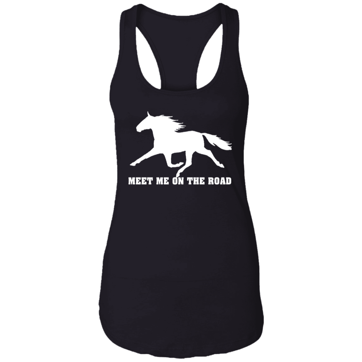 MEET ME ON THE ROAD (WHITE) NL1533 Ladies Ideal Racerback Tank