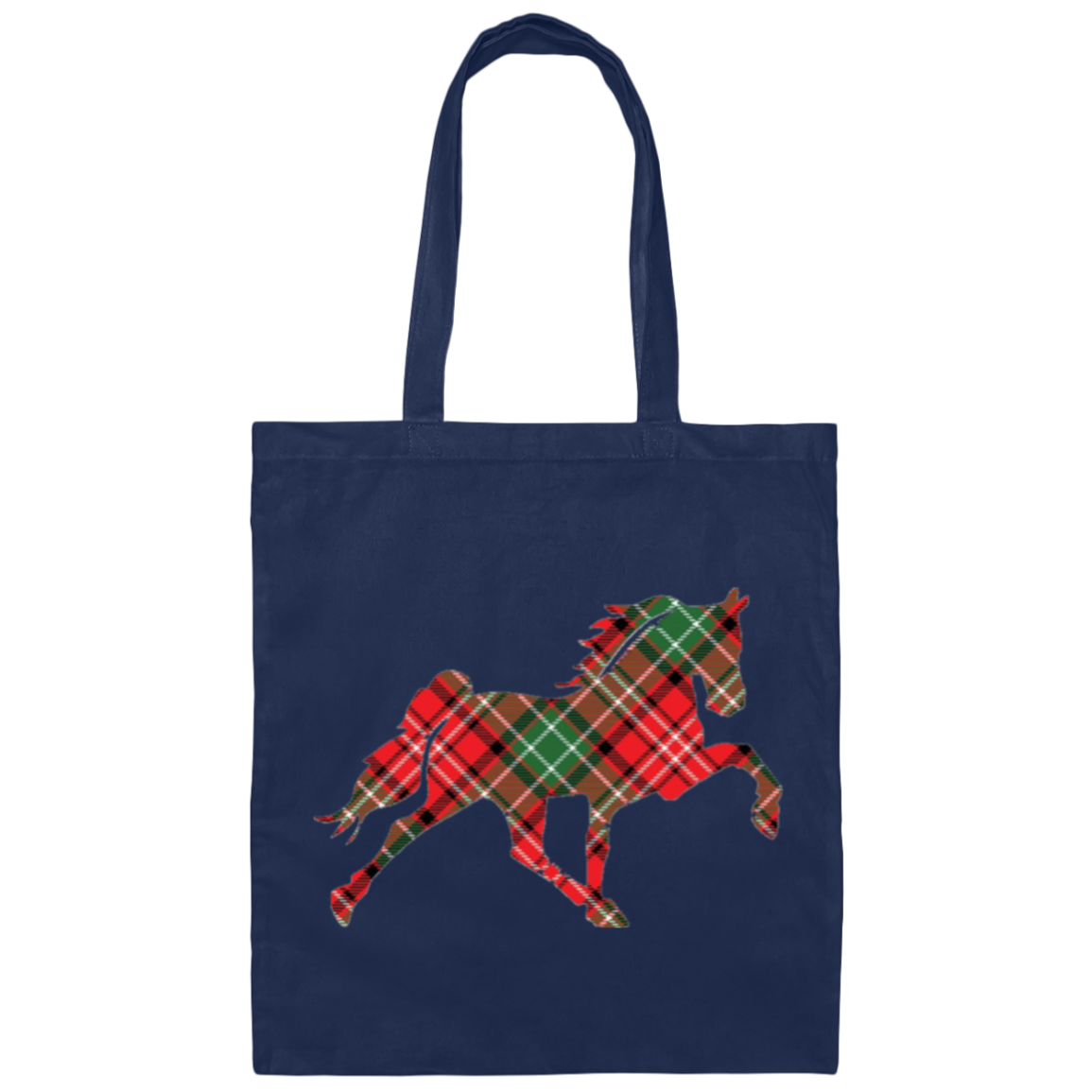 TENNESSEE WALKING HORSE DESIGN 3 JMD (RED PLAID) BE007 Canvas Tote Bag