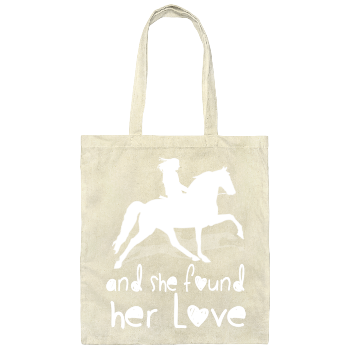 SHE FOUND HER LOVE (TWH pleasure) white art BE007 Canvas Tote Bag