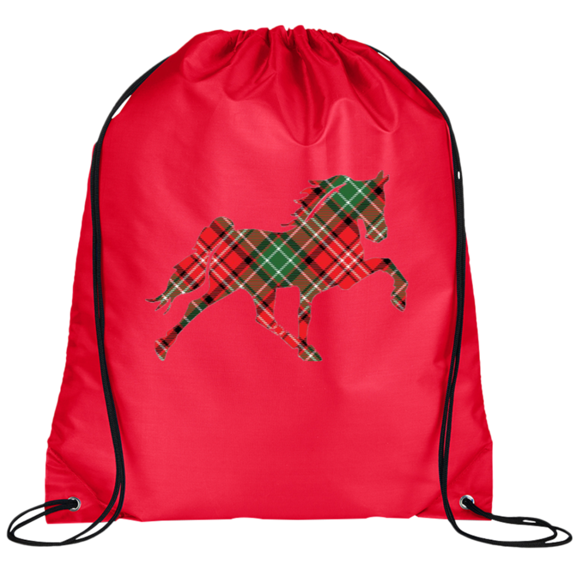 TENNESSEE WALKING HORSE DESIGN 3 JMD (RED PLAID) BG100 Prime Line Drawstring Cinch Backpack