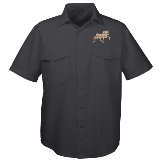 TENNESSEE WALKING HORSE DESIGN 3 JMD (BURBURY) M580 Harriton Mens Key West Short Sleeve Staff Shirt