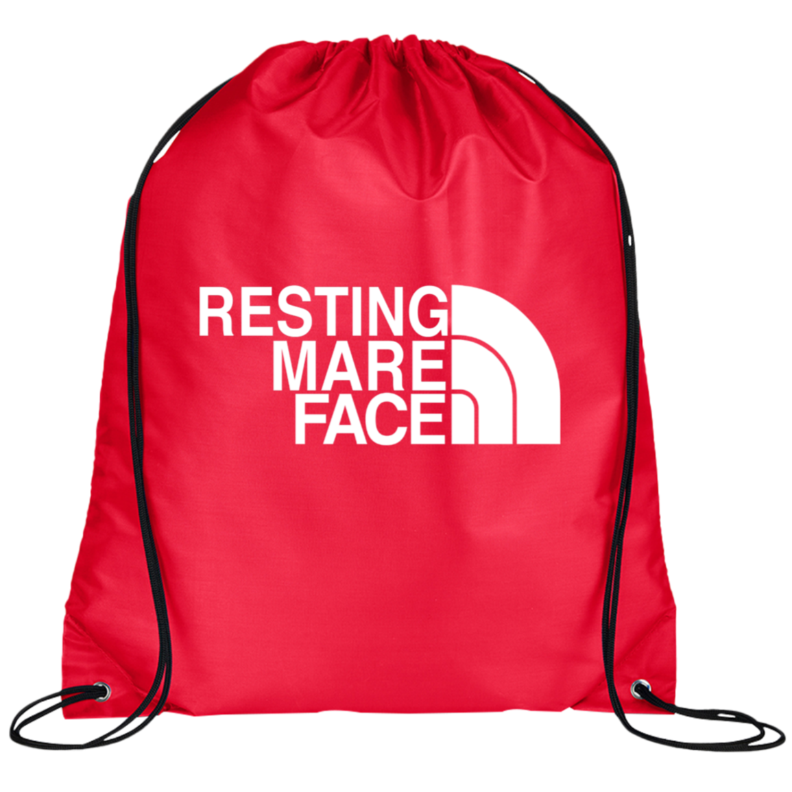 RESTING MARE FACE (white) BG100 Prime Line Drawstring Cinch Backpack